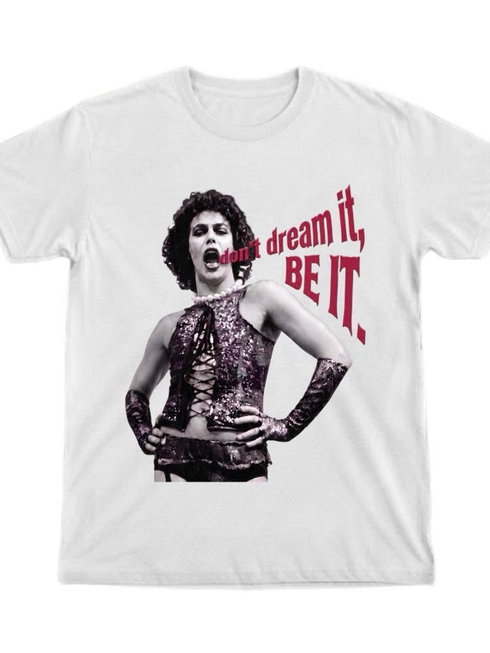 Gildan Shirt Rocky Horror 'Don't Dream It, Be It' White Graphic Tee